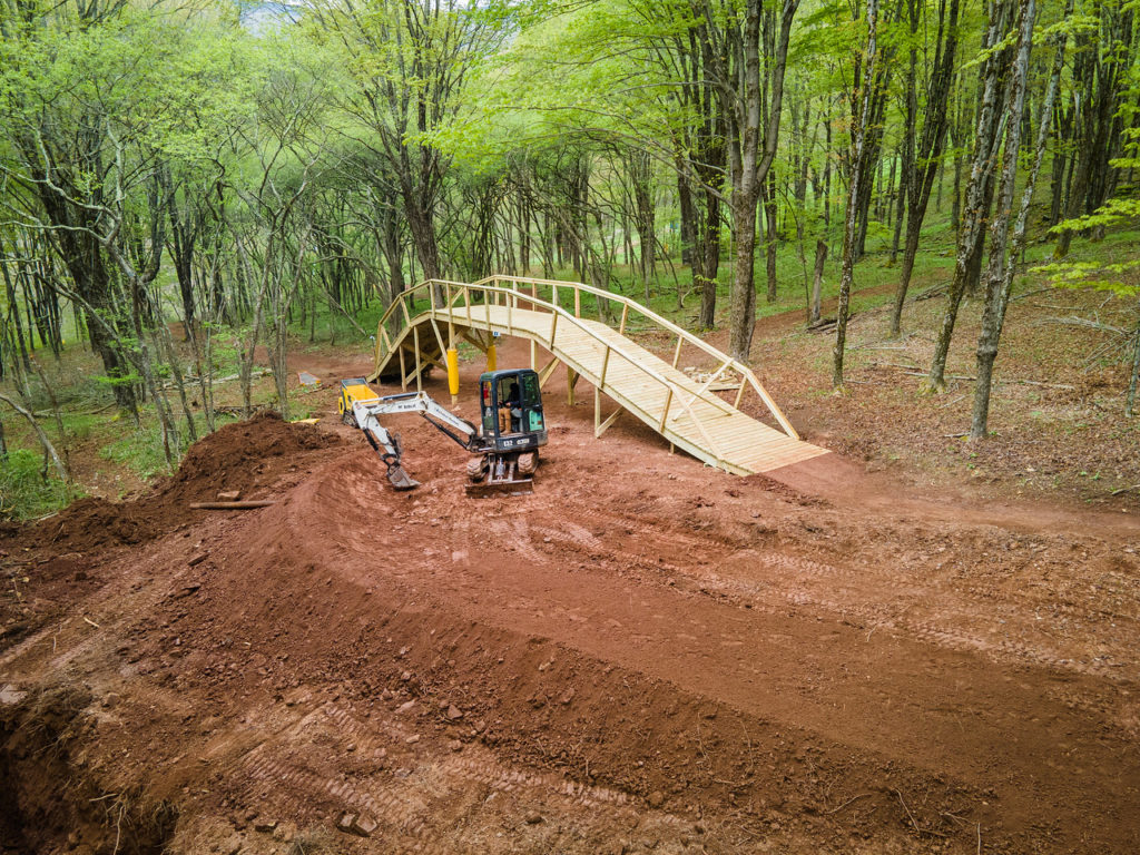 New construction at Snowshoe Bike Park in West Virginia
