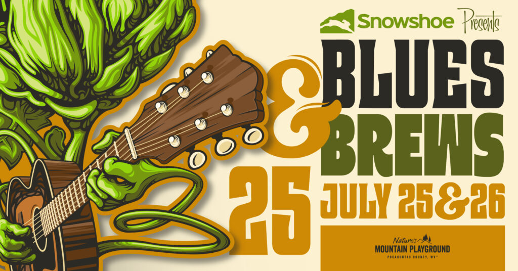 Poster for the Blues & Brews festival at Snowshoe Mountain